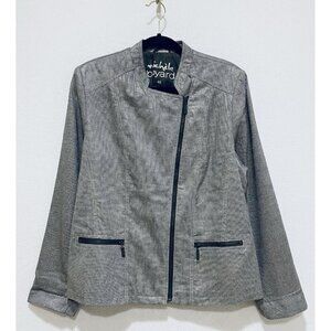 Michele Boyard Jacket Womens 46 Silver Metallic Moto Linen Cotton Grunge Boho